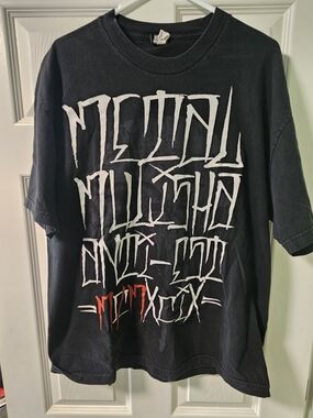 Metal Mulisha Black Tee with White Logo- Red